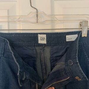 Gap Wide Leg Palazzo Chambray Jean Linen Pants